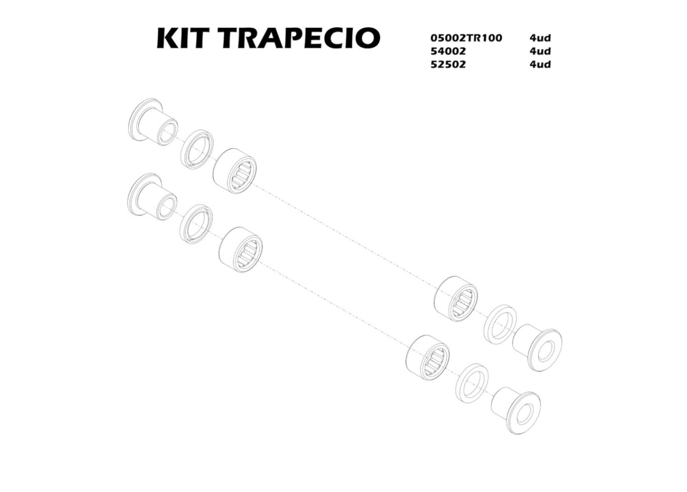 KIT0503RT00 - KIT TRAPEZE - ALL MODELS (GOLD NO, RR25 NO)