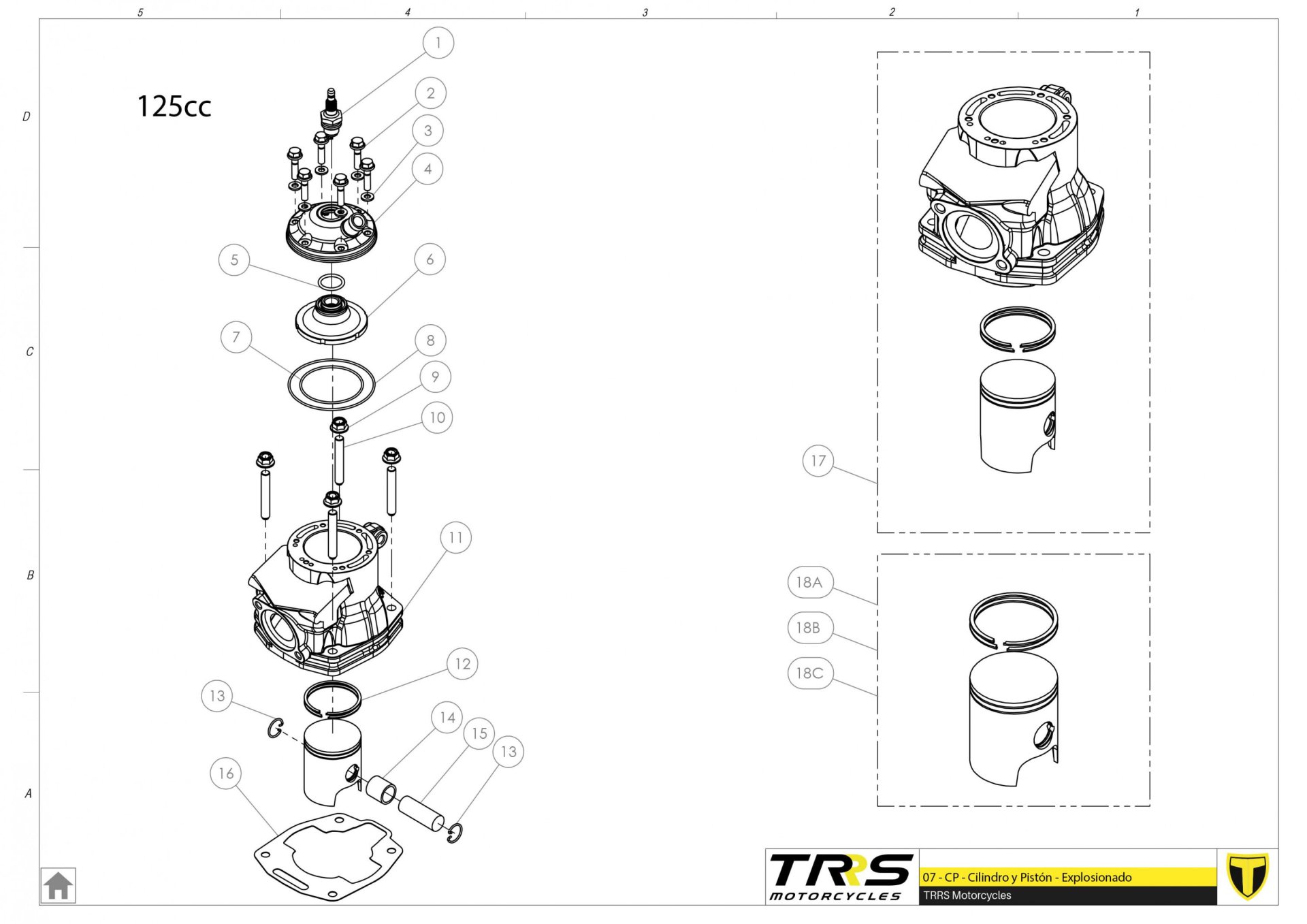 07MT-125 - CYLINDER AND PISTON