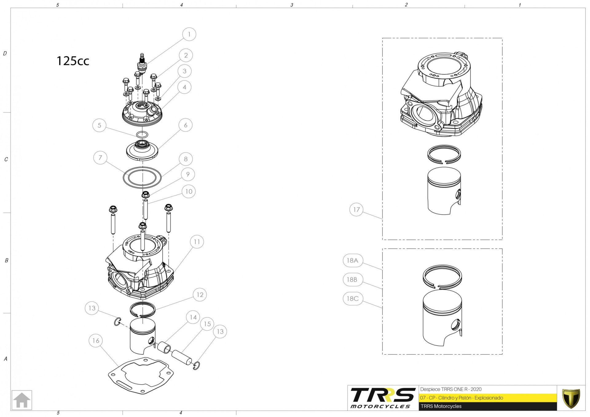 07MT-125 - CYLINDER AND PISTON