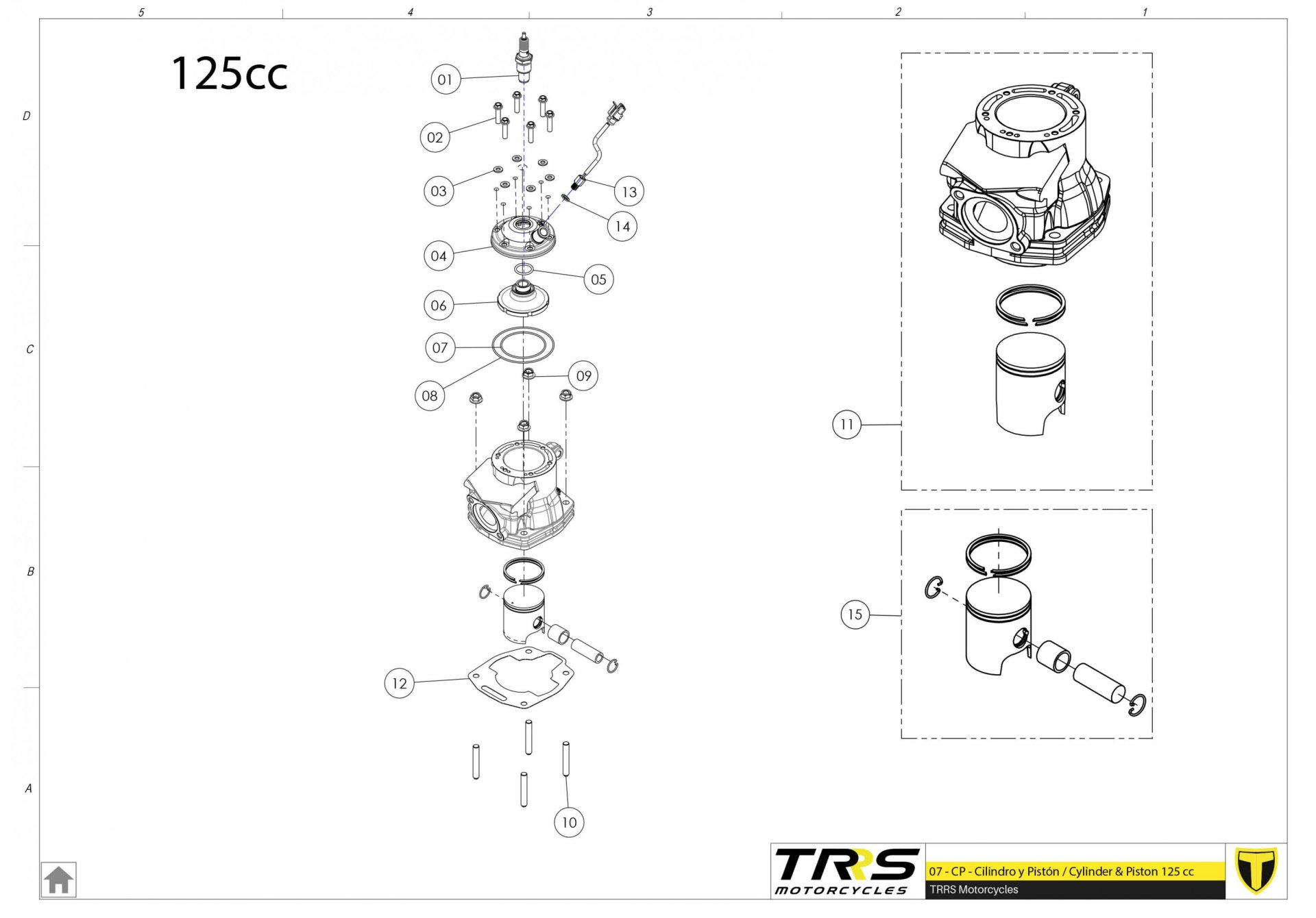 07MT-125 - CYLINDER AND PISTON 125