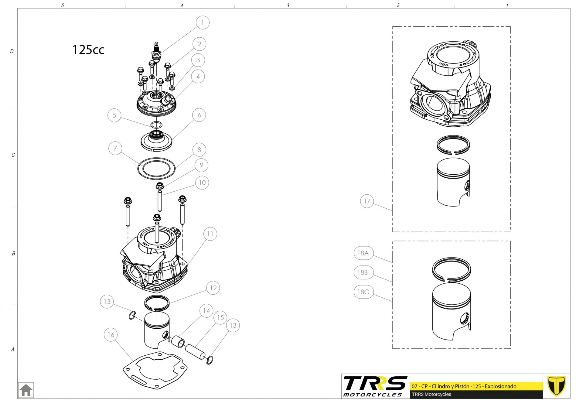 07MT-125 - CYLINDER AND CYLINDER HEAD 125