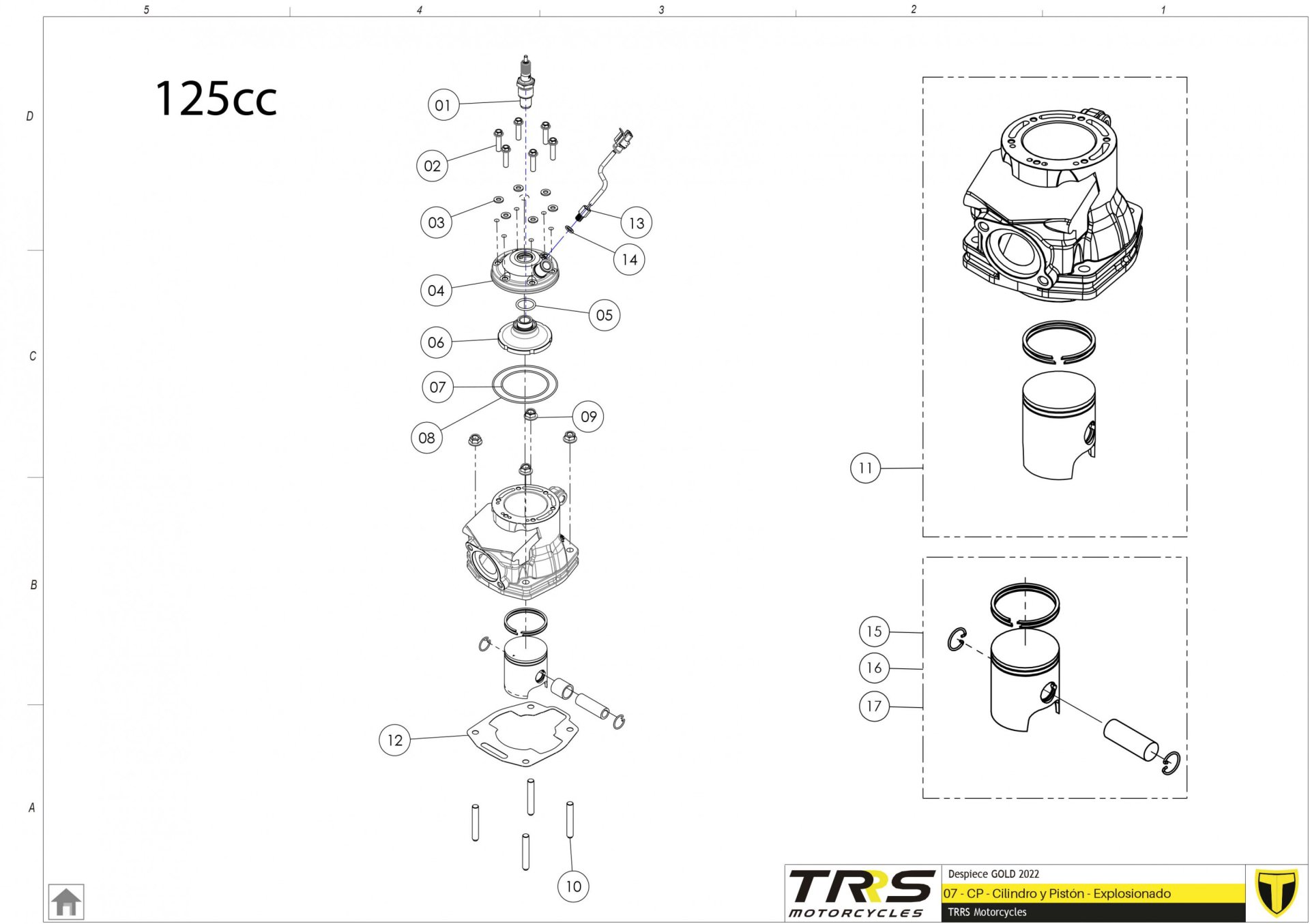 07MT-125 - CYLINDER AND PISTON