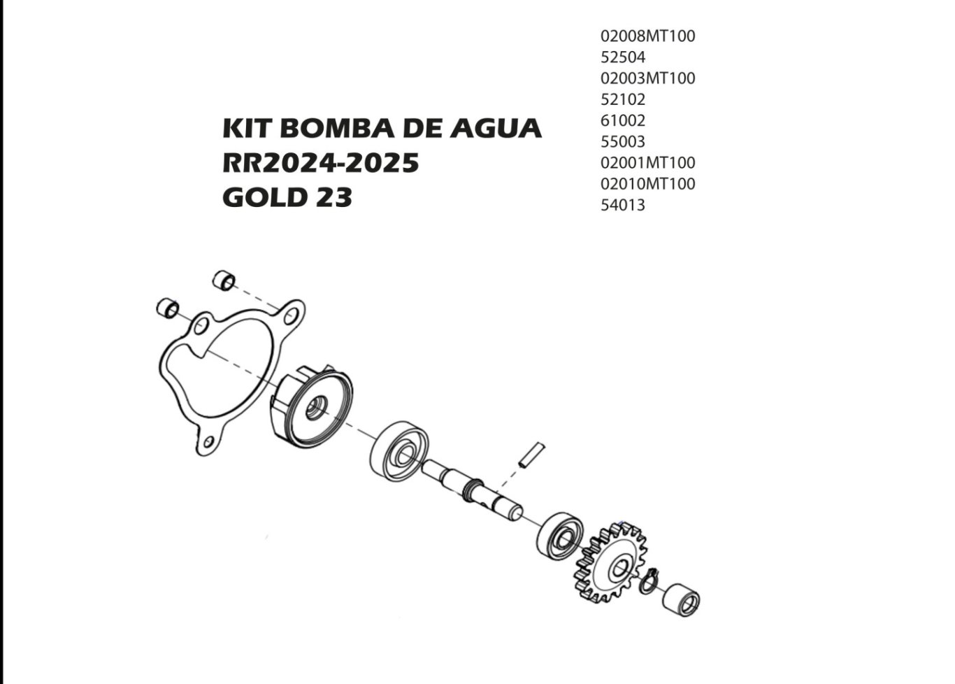 KIT0201RM01 - KIT WATER PUMP (RR 2024 - 25, GOLD 23)